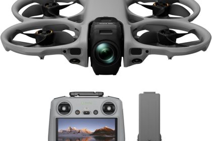 DJI Avata 360 (RC 2), drone avec imagerie 360° 8K de 1 pouce pour FPV et prises de vue aériennes, drone caméra 360° avec protection d’hélices. Comprend RC 2 avec écran intégré pour un contrôle précis.