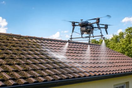 découvrez comment le nettoyage de toiture par drone combine efficacité et innovation pour protéger et prolonger la vie de votre toit en toute sécurité.