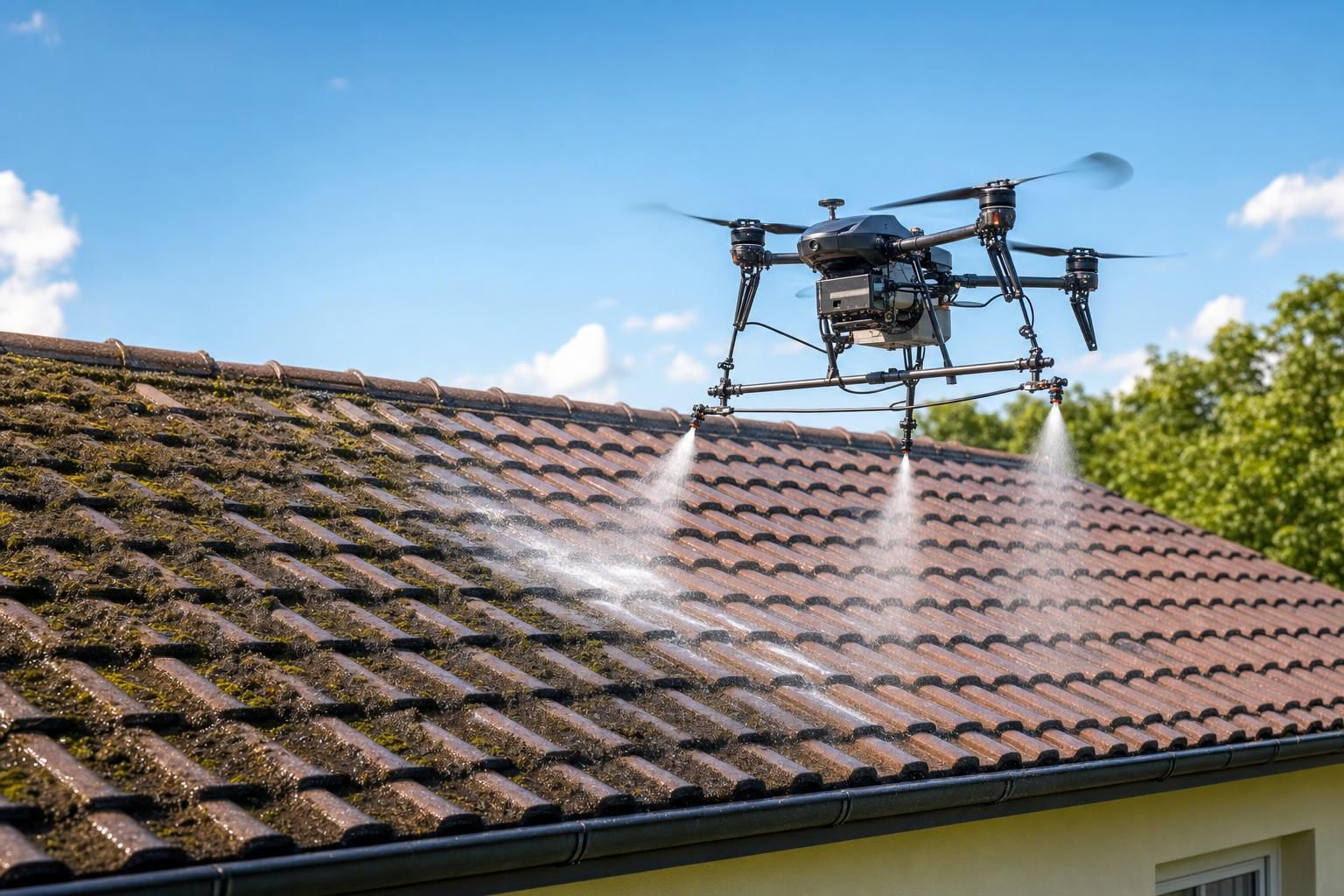 Les bienfaits du nettoyage de toiture par drone : efficacité et innovation au service de votre toit - Meilleurs Drones découvrez comment le nettoyage de toiture par drone combine efficacité et innovation pour protéger et prolonger la vie de votre toit en toute sécurité.